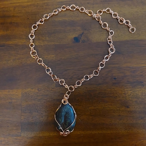 📣 LAST CALL📣 100% Authentic Handmade Labradorite & Copper adjustable necklace - Picture 5 of 16